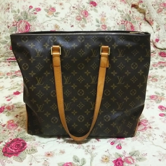 Louis Vuitton Monogram Cabas Mezzo shoulder bag authentic vintage parse - Picture 1 of 14